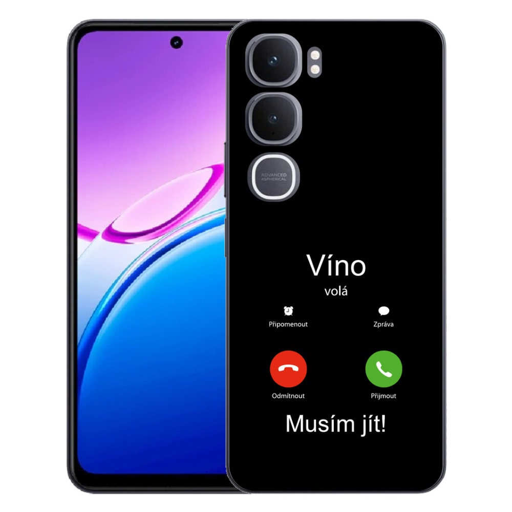 Gélový kryt mmCase na Vivo Y31 5G - víno volá čierne pozadie