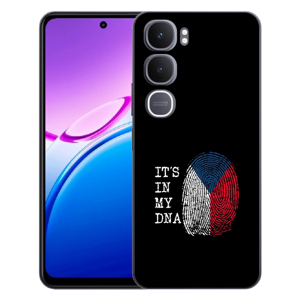 Gélový kryt mmCase na Vivo Y31 5G - vlajka odtlačok prsta čierne pozadie