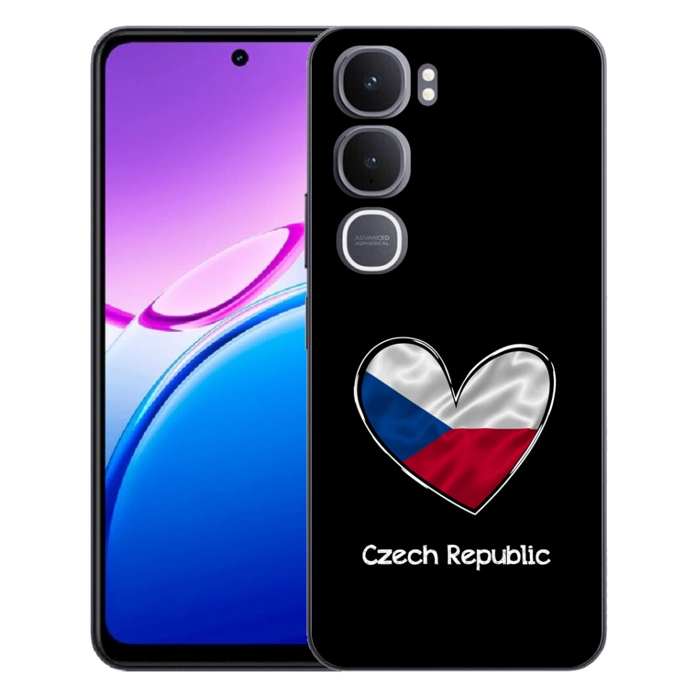 Gélový kryt mmCase na Vivo Y31 5G - vlajka srdca čierne pozadie