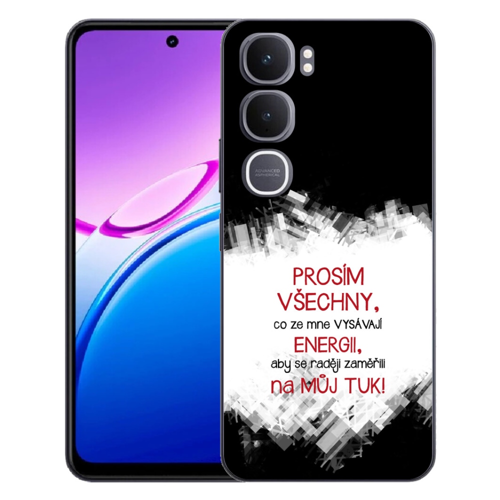 Gélový kryt mmCase na Vivo Y31 5G - vtipný text 1 červený