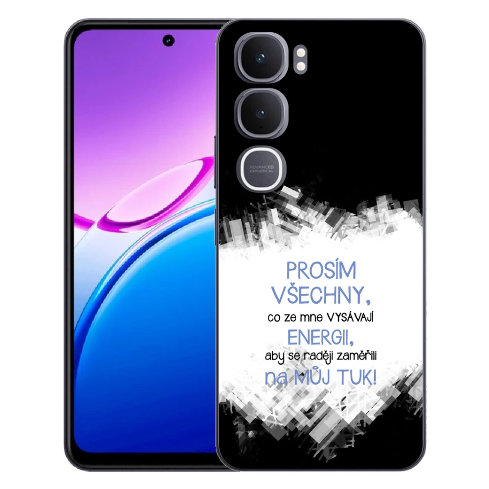 Gélový kryt mmCase na Vivo Y31 5G - vtipný text 1 modrý