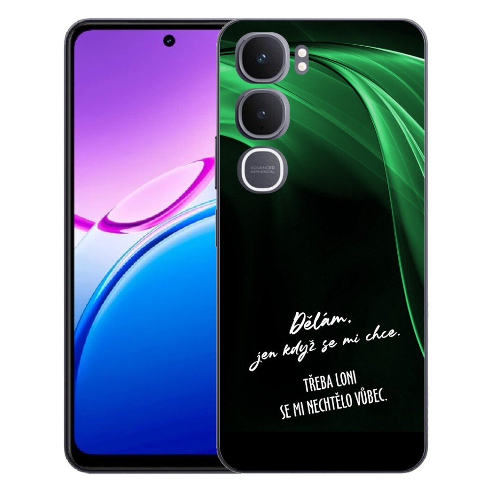 Gélový kryt mmCase na Vivo Y31 5G - vtipný text 12 čierne pozadie