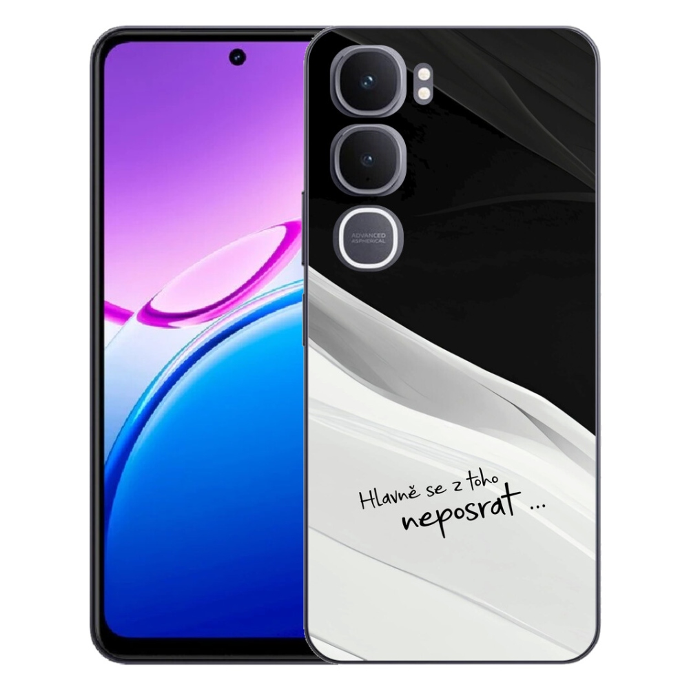 Gélový kryt mmCase na Vivo Y31 5G - vtipný text 13 bieločierne pozadie