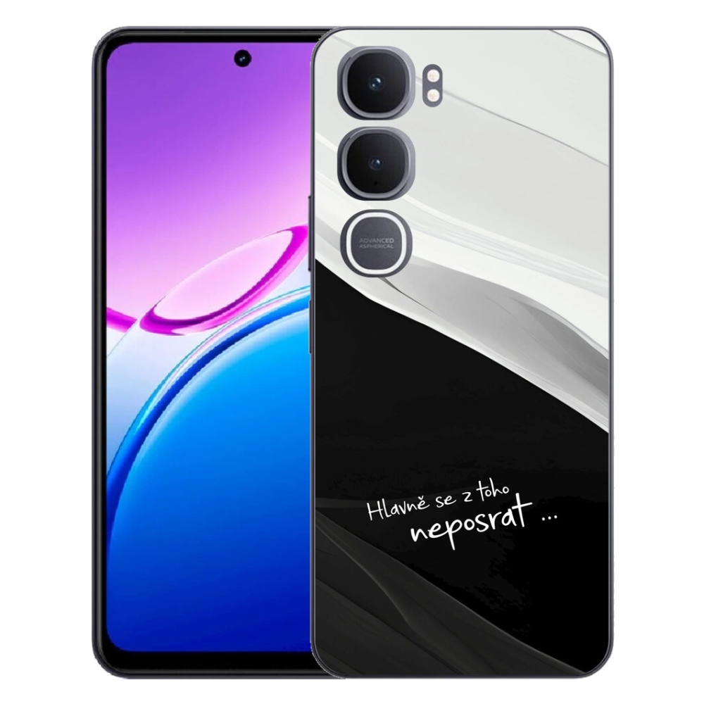 Gélový kryt mmCase na Vivo Y31 5G - vtipný text 13 čiernobiele pozadie