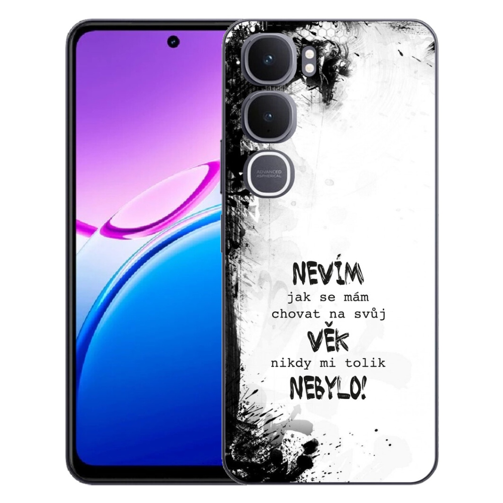 Gélový kryt mmCase na Vivo Y31 5G - vtipný text 14 biele pozadie