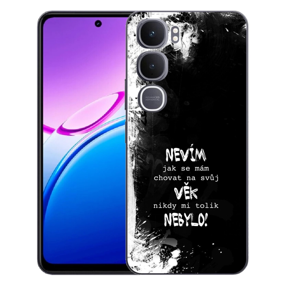 Gélový kryt mmCase na Vivo Y31 5G - vtipný text 14 čierne pozadie