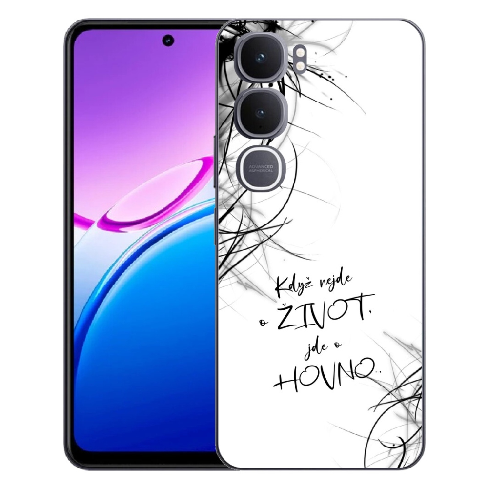 Gélový kryt mmCase na Vivo Y31 5G - vtipný text 16 biele pozadie
