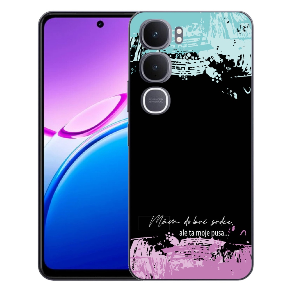 Gélový kryt mmCase na Vivo Y31 5G - vtipný text 3 čierne pozadie