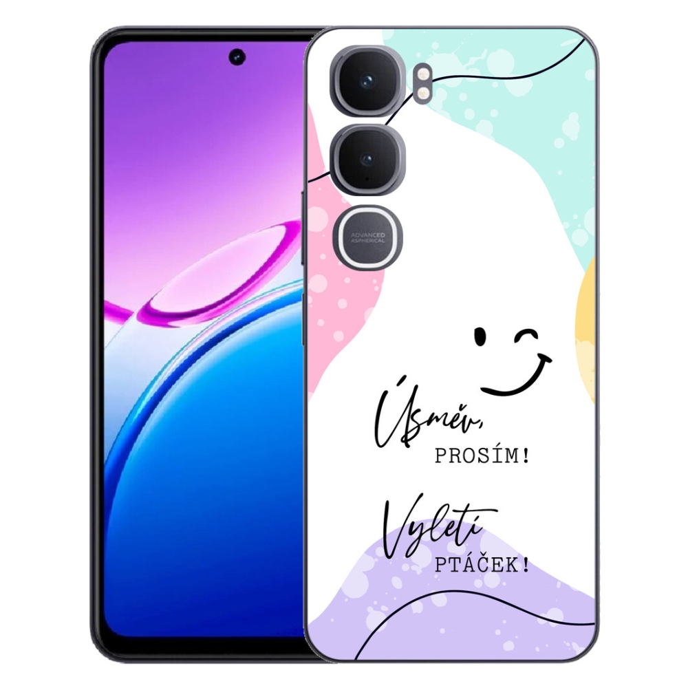 Gélový kryt mmCase na Vivo Y31 5G - vtipný text 4 biele pozadie