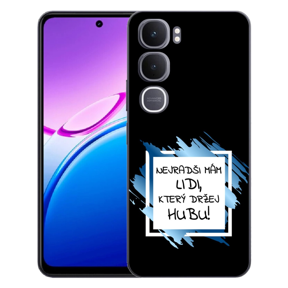 Gélový kryt mmCase na Vivo Y31 5G - vtipný text 7 bieločierne pozadie