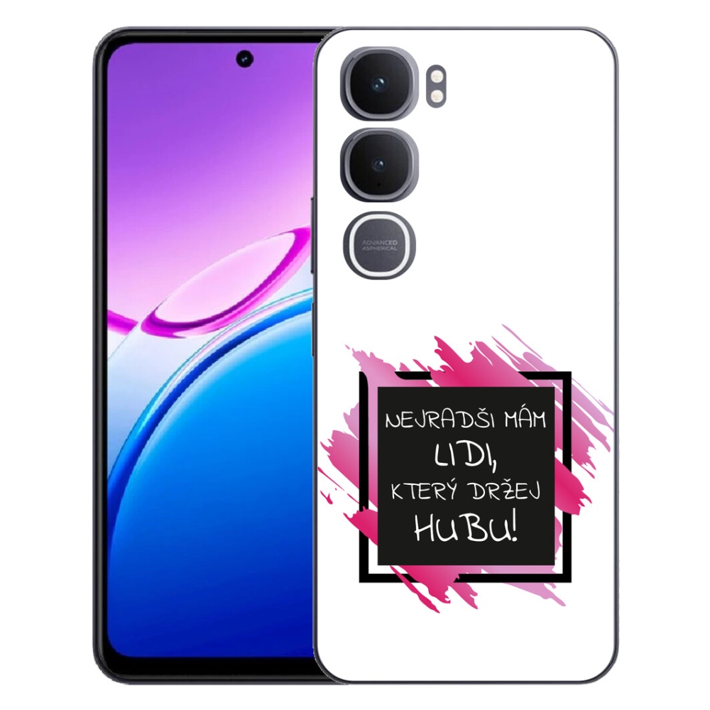 Gélový kryt mmCase na Vivo Y31 5G - vtipný text 7 čiernobiele pozadie
