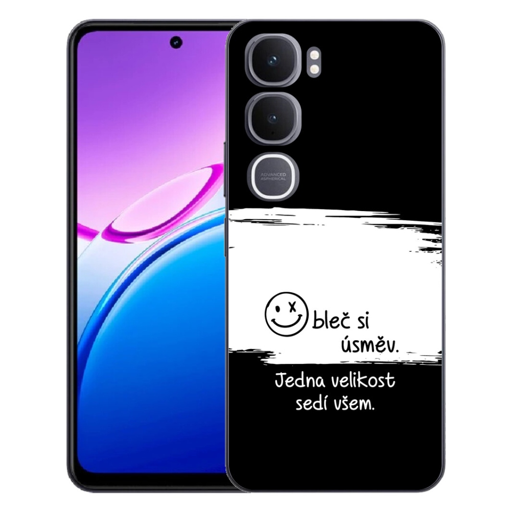 Gélový kryt mmCase na Vivo Y31 5G - vtipný text 8 bieločierne pozadie