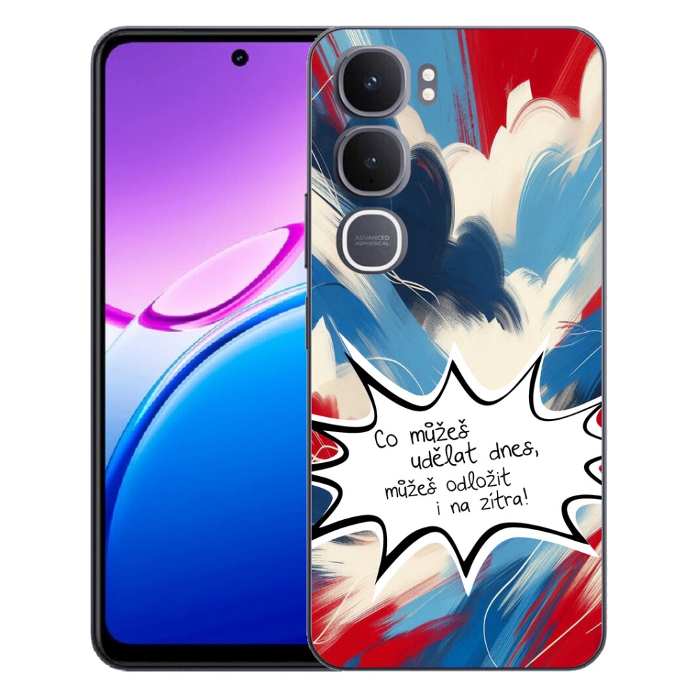Gélový kryt mmCase na Vivo Y31 5G - vtipný text 9 biele pozadie