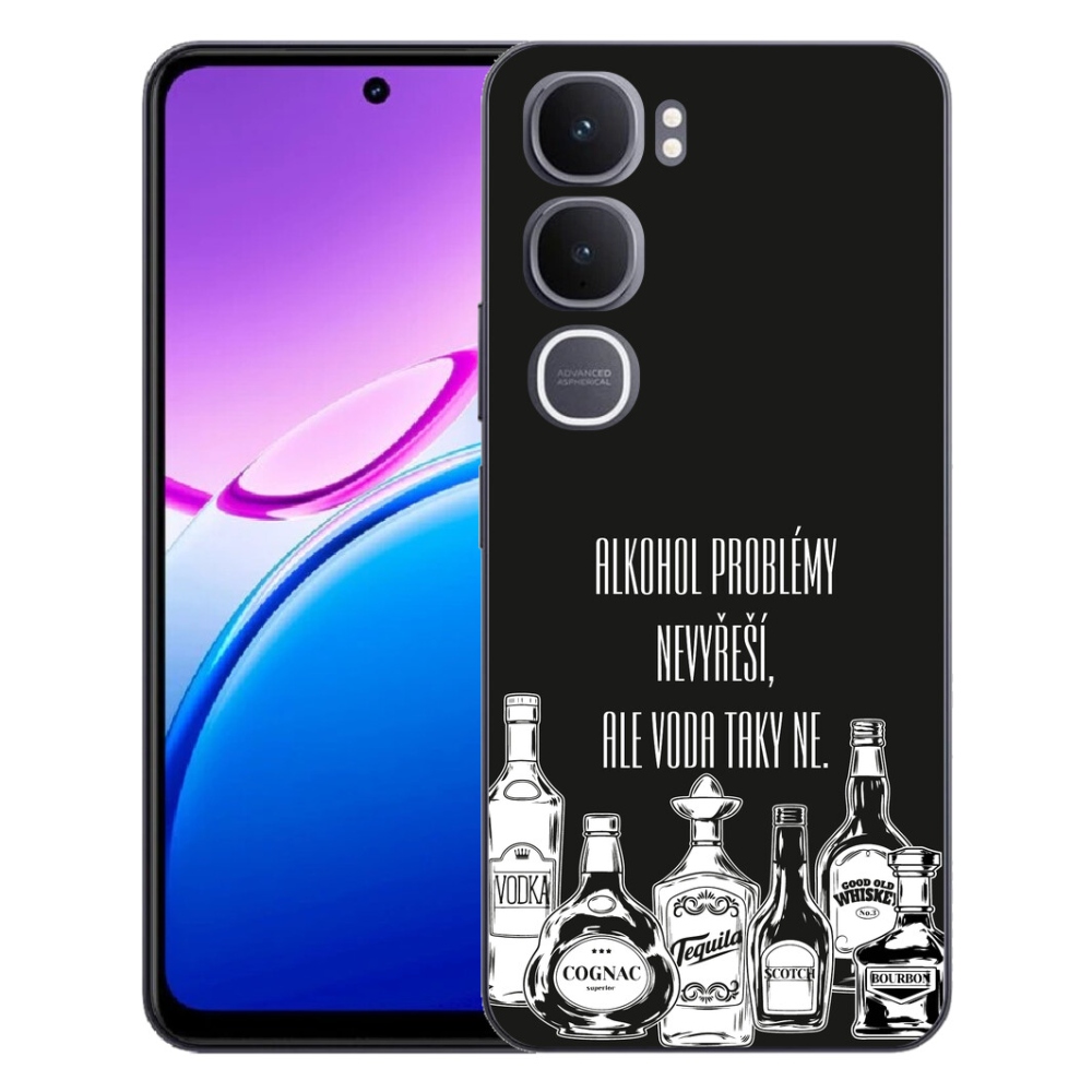 Gélový kryt mmCase na Vivo Y31 5G - vtipný text čierne pozadie