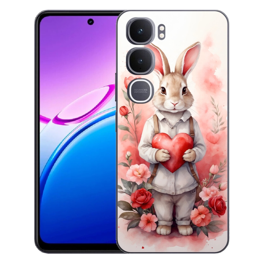 Gélový kryt mmCase na Vivo Y31 5G - zajac so srdiečkom