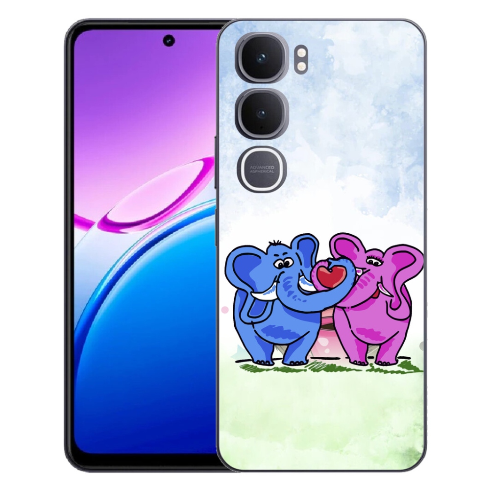 Gélový kryt mmCase na Vivo Y31 5G - zamilovaní slony