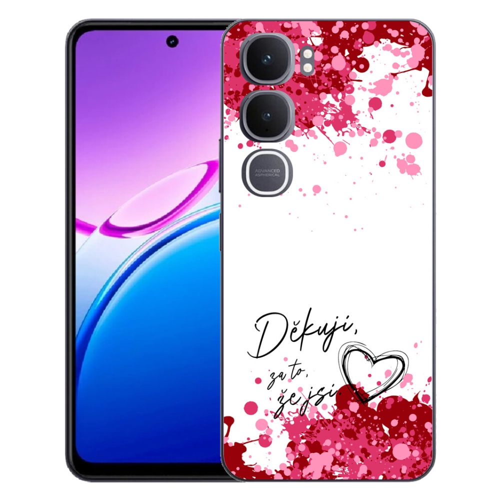 Gélový kryt mmCase na Vivo Y31 5G - zamilovaný text 2 biele pozadie