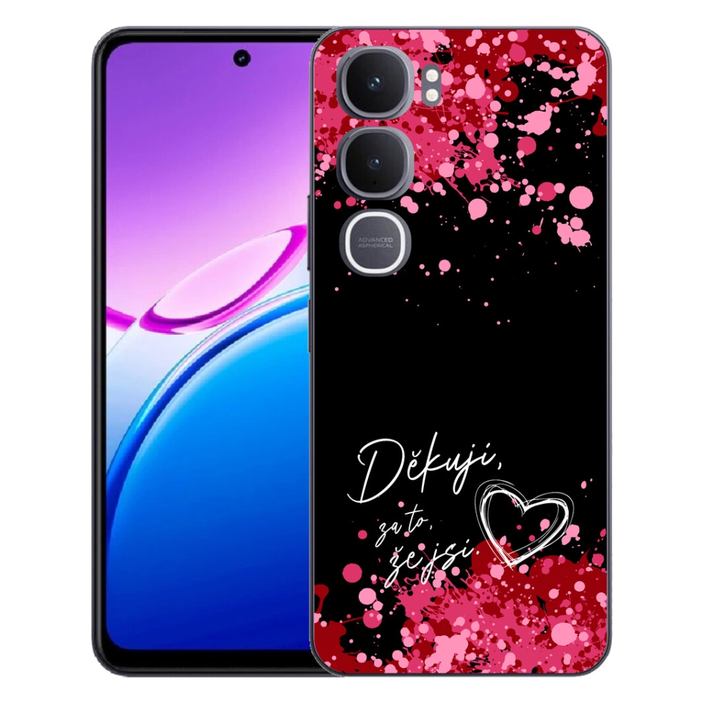Gélový kryt mmCase na Vivo Y31 5G - zamilovaný text 2 čierne pozadie