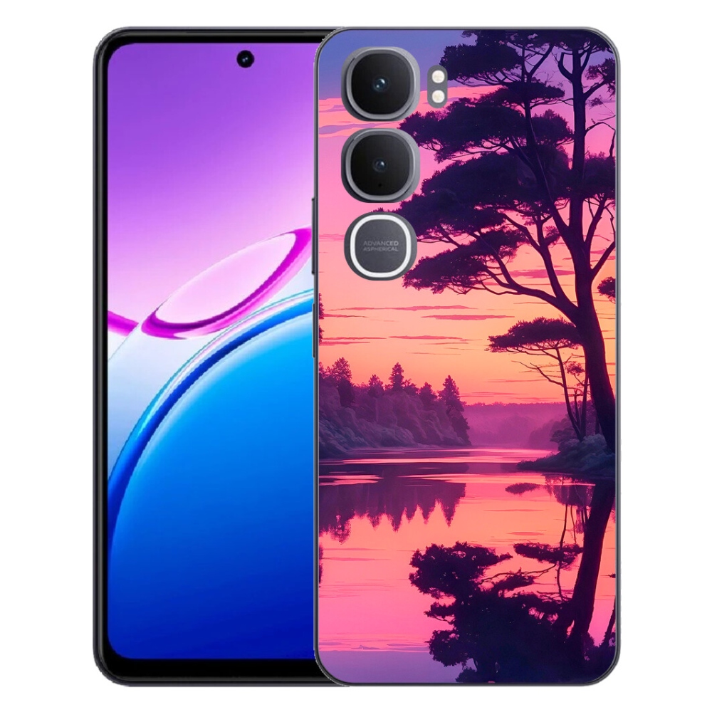 Gélový kryt mmCase na Vivo Y31 5G - západ slnka nad jazerom