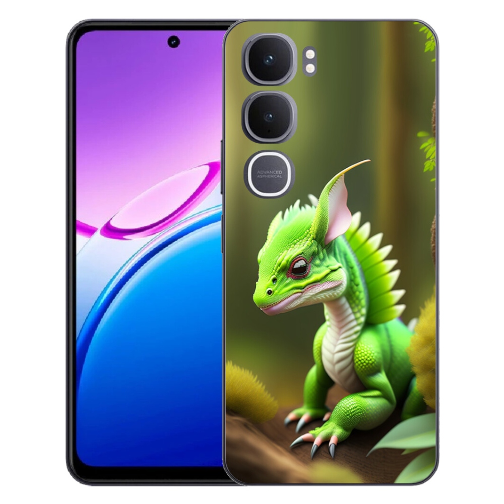 Gélový kryt mmCase na Vivo Y31 5G - zelený dráčik