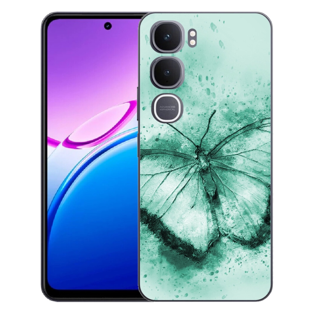 Gélový kryt mmCase na Vivo Y31 5G - zelený motýľ