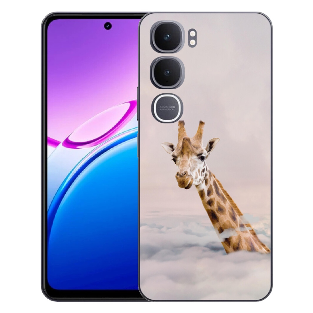 Gélový kryt mmCase na Vivo Y31 5G - žirafa v oblakoch
