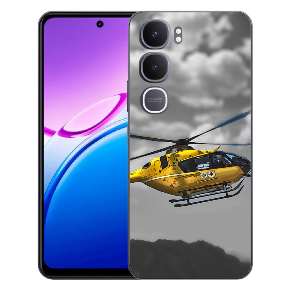 Gélový kryt mmCase na Vivo Y31 5G - žltá helikoptéra