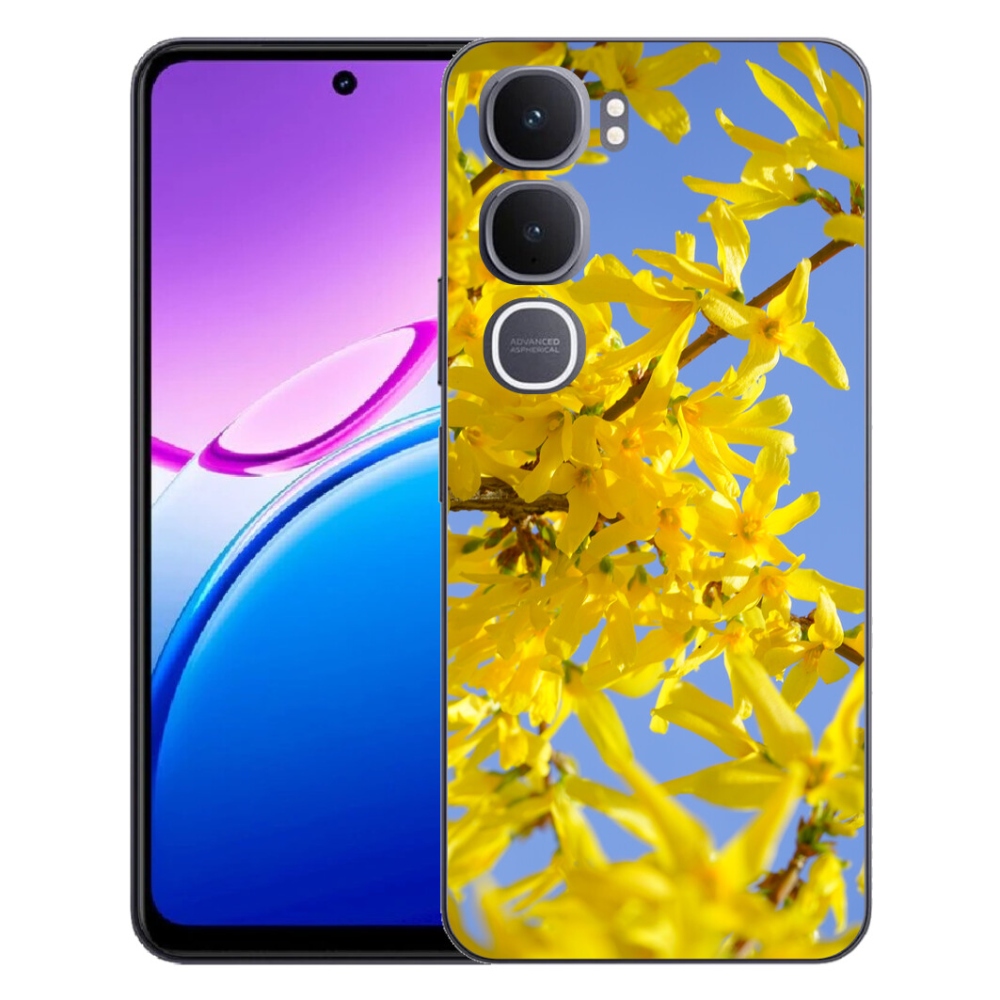 Gélový kryt mmCase na Vivo Y31 5G - žlté kvety