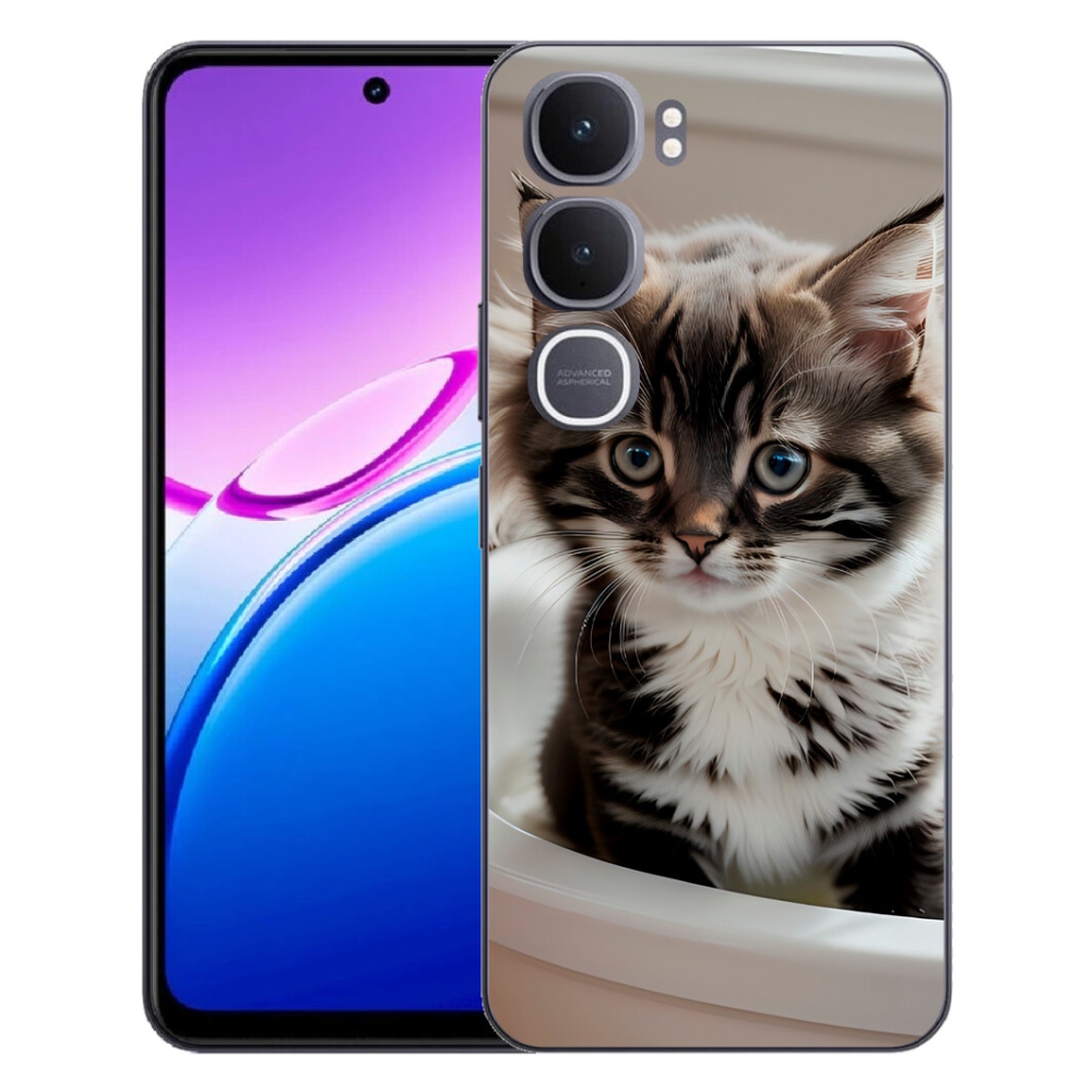 Gélový kryt mmCase na Vivo Y31 5G - zvedavé mačiatko