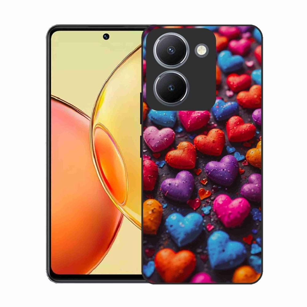 Gélový kryt mmCase na Vivo Y36 - farebné srdcia