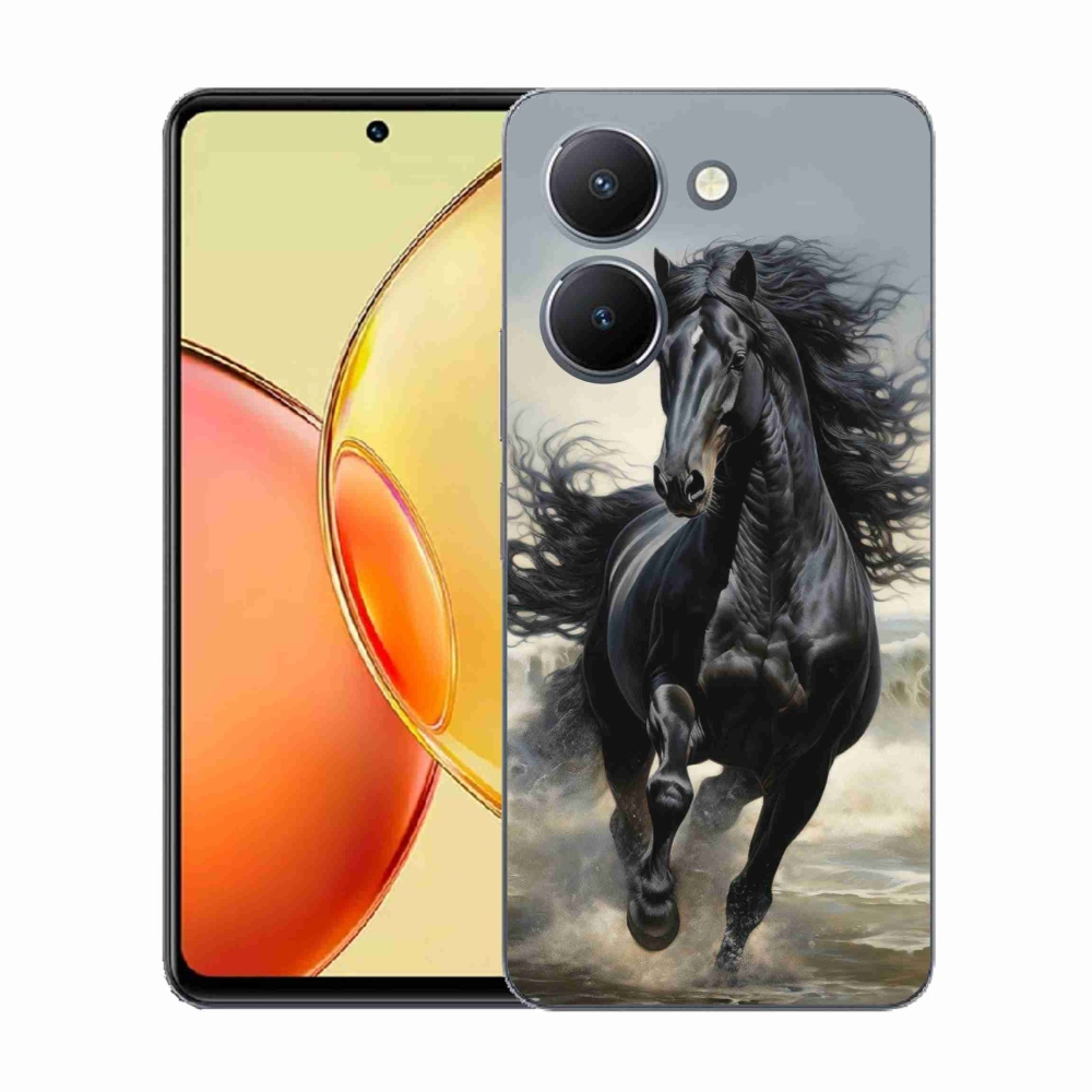 Gélový kryt mmCase na Vivo Y36 - bežiaci čierny kôň