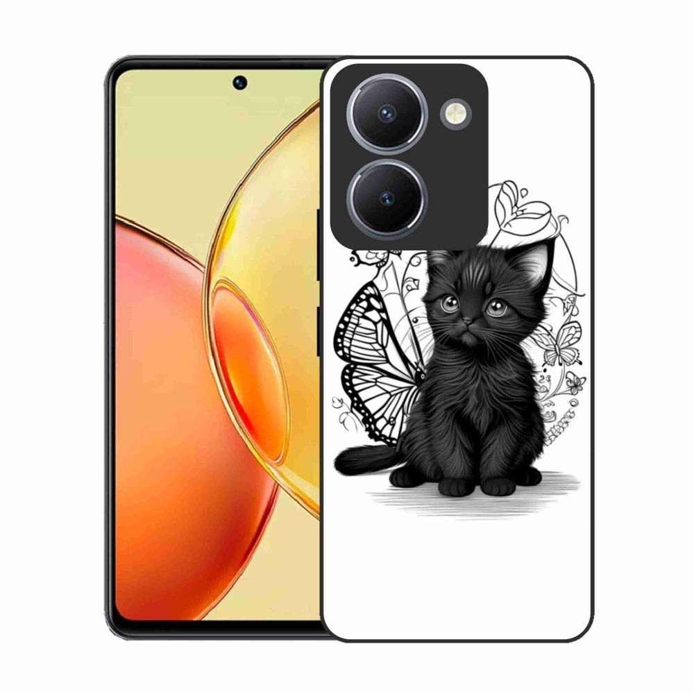 Gélový kryt mmCase na Vivo Y36 - čierne mačiatko