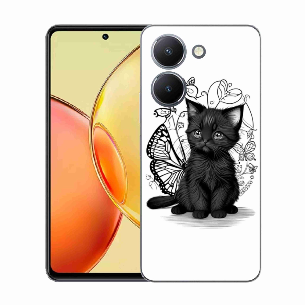 Gélový kryt mmCase na Vivo Y36 - čierne mačiatko