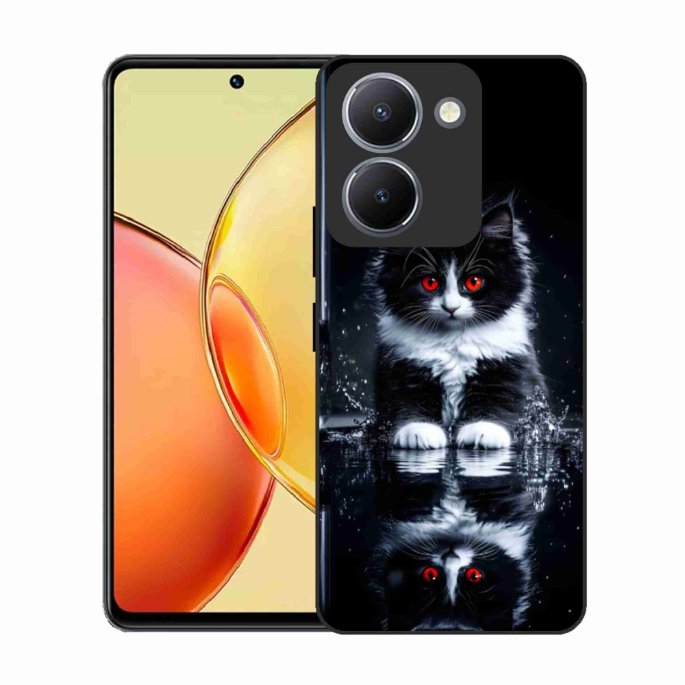 Gélový kryt mmCase na Vivo Y36 - čiernobiele mačiatko