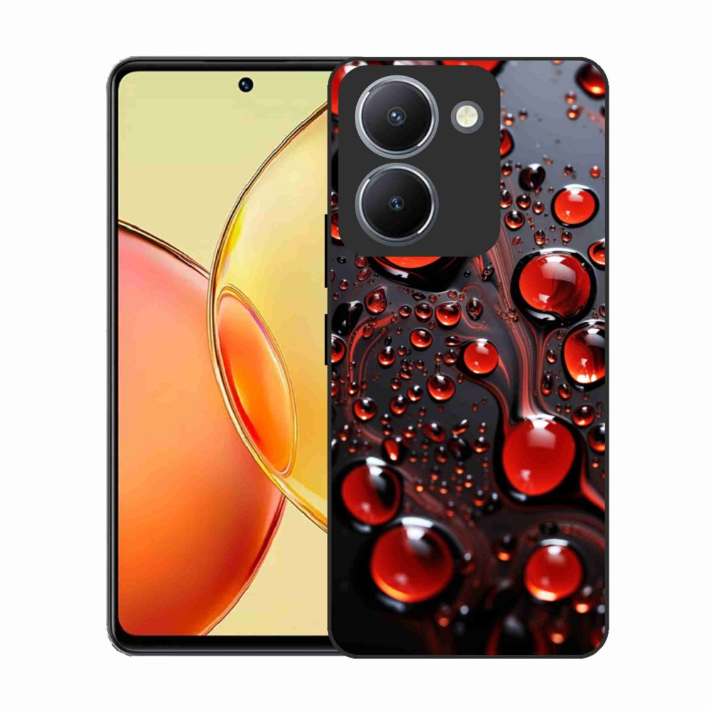 Gélový kryt mmCase na Vivo Y36 - červené kvapky 2