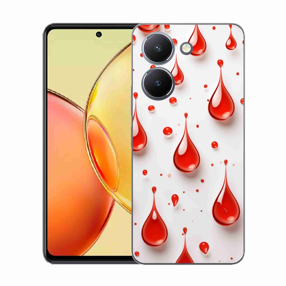 Gélový kryt mmCase na Vivo Y36 - červené kvapky