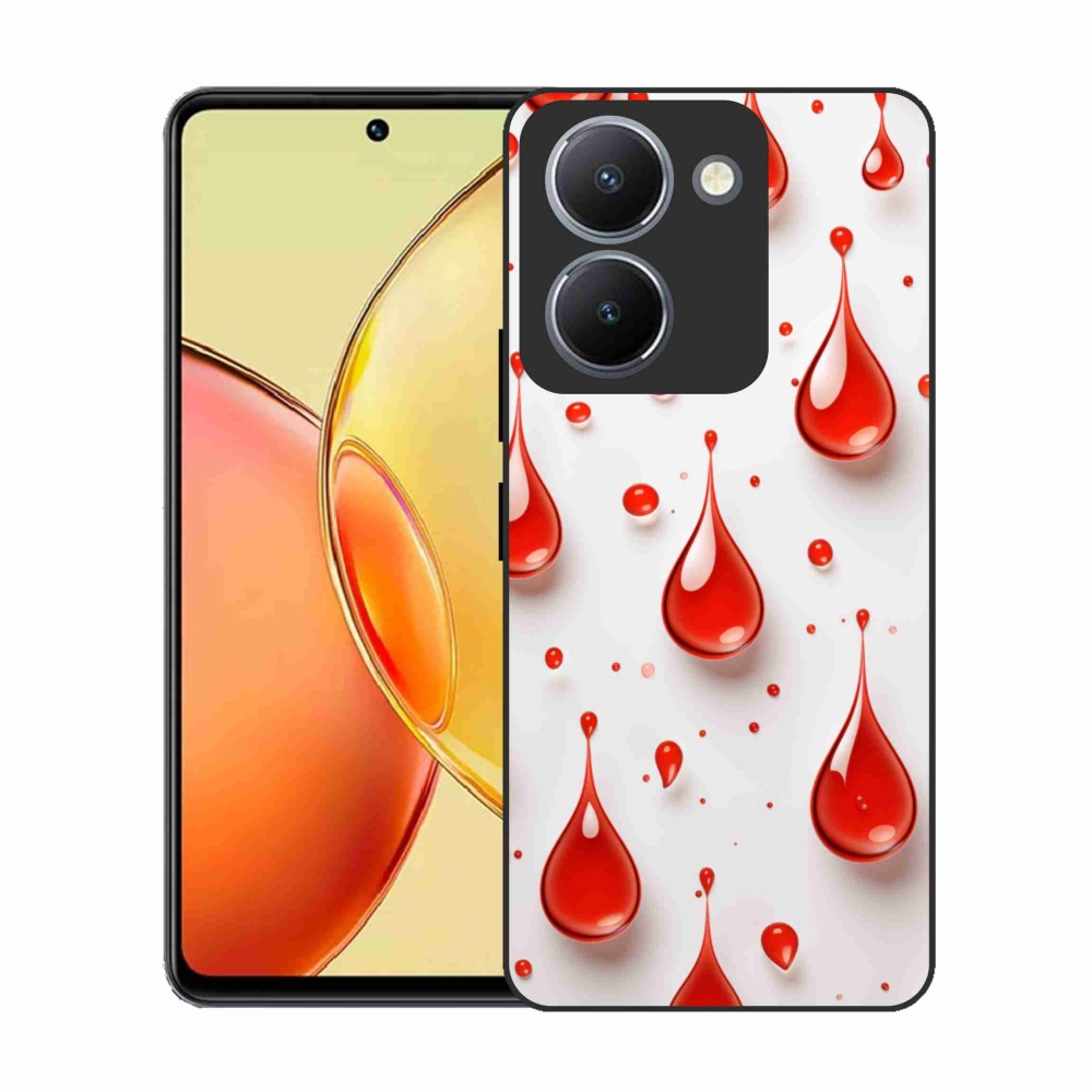Gélový kryt mmCase na Vivo Y36 - červené kvapky