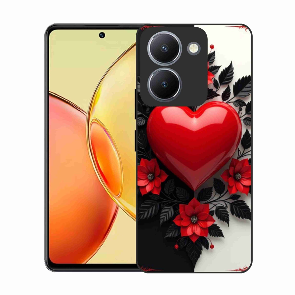 Gélový kryt mmCase na Vivo Y36 - červené srdce