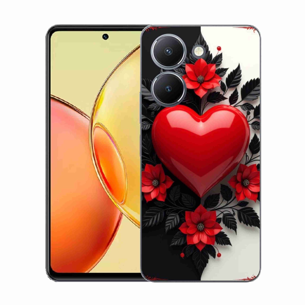 Gélový kryt mmCase na Vivo Y36 - červené srdce