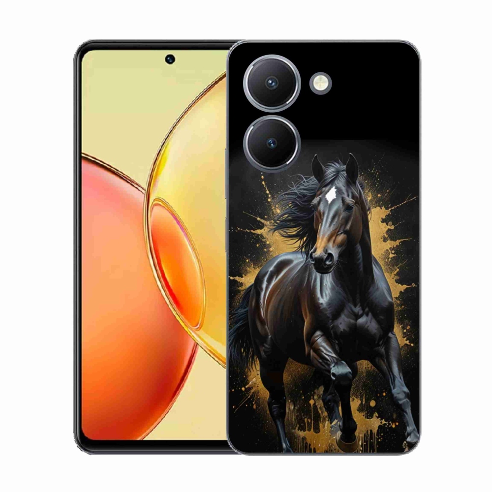 Gélový kryt mmCase na Vivo Y36 - elegantný čierny žrebec