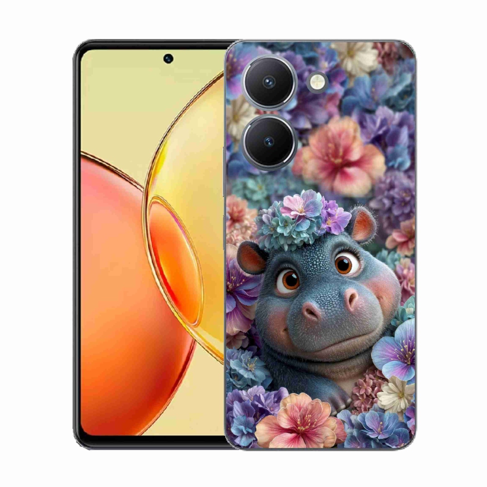 Gélový kryt mmCase na Vivo Y36 - hrošík v kvetoch