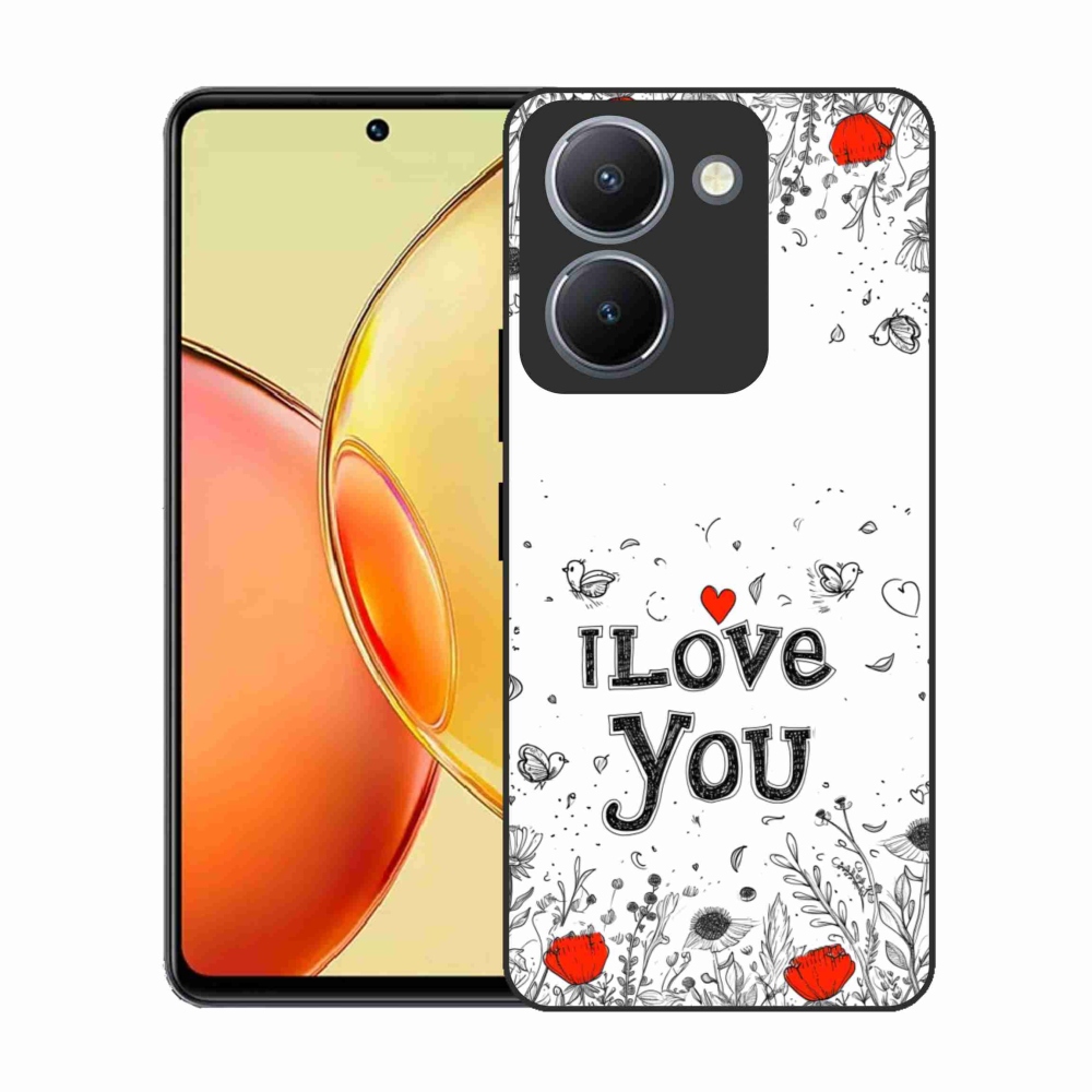 Gélový kryt mmCase na Vivo Y36 - I love you biele pozadie