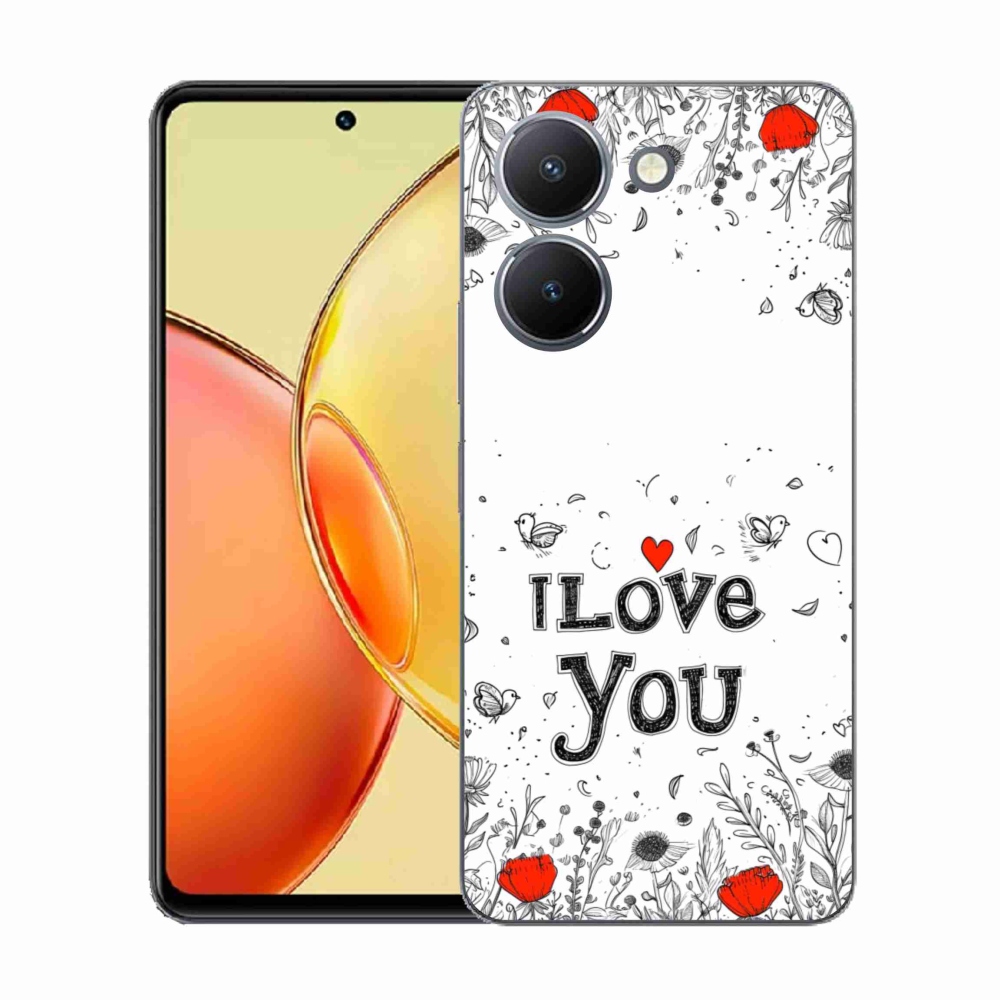 Gélový kryt mmCase na Vivo Y36 - I love you biele pozadie