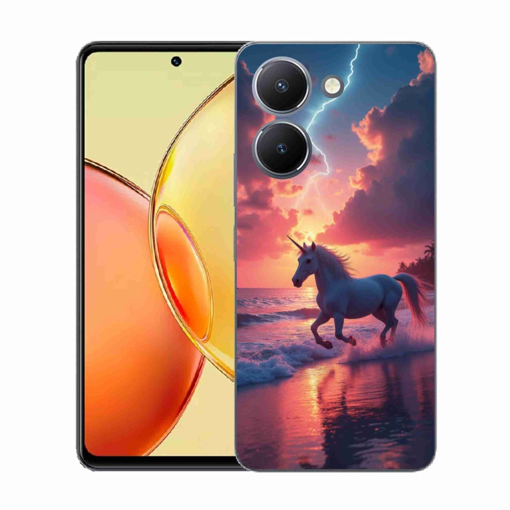 Gélový kryt mmCase na Vivo Y36 - jednorožec na pláži