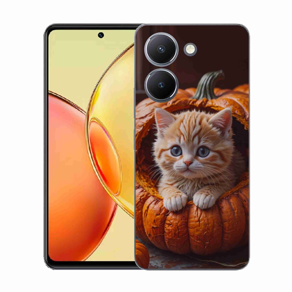 Gélový kryt mmCase na Vivo Y36 - mačiatko a tekvica 2