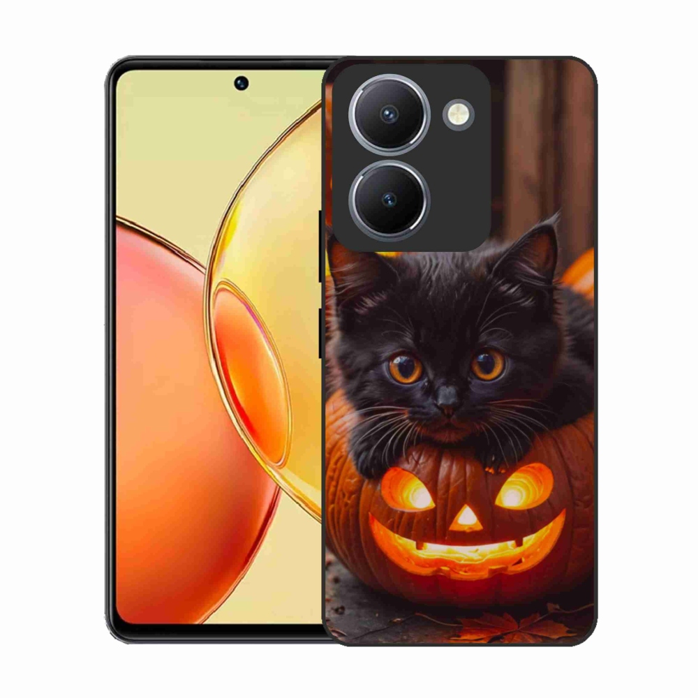 Gélový kryt mmCase na Vivo Y36 - mačiatko a tekvica