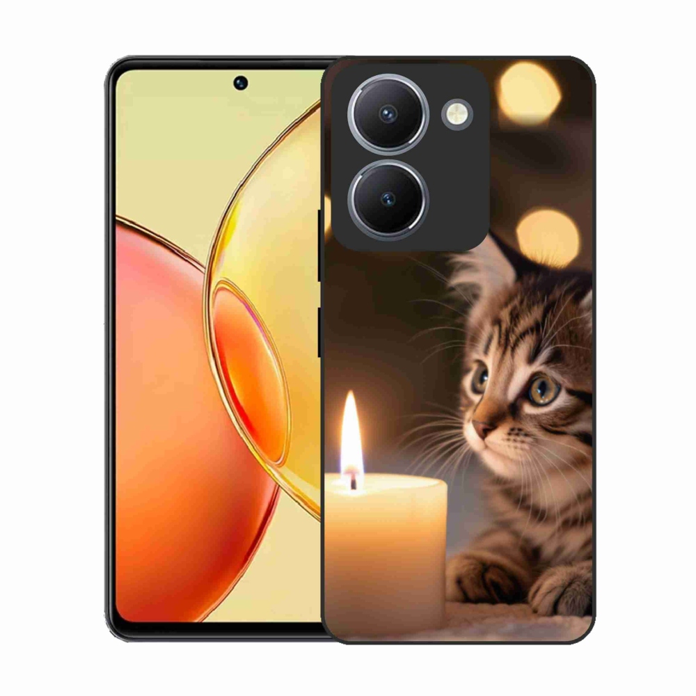 Gélový kryt mmCase na Vivo Y36 - mačiatko a sviečka