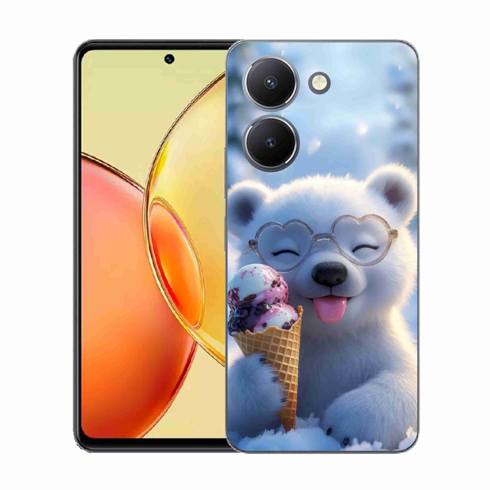 Gélový kryt mmCase na Vivo Y36 - medvedík so zmrzlinou