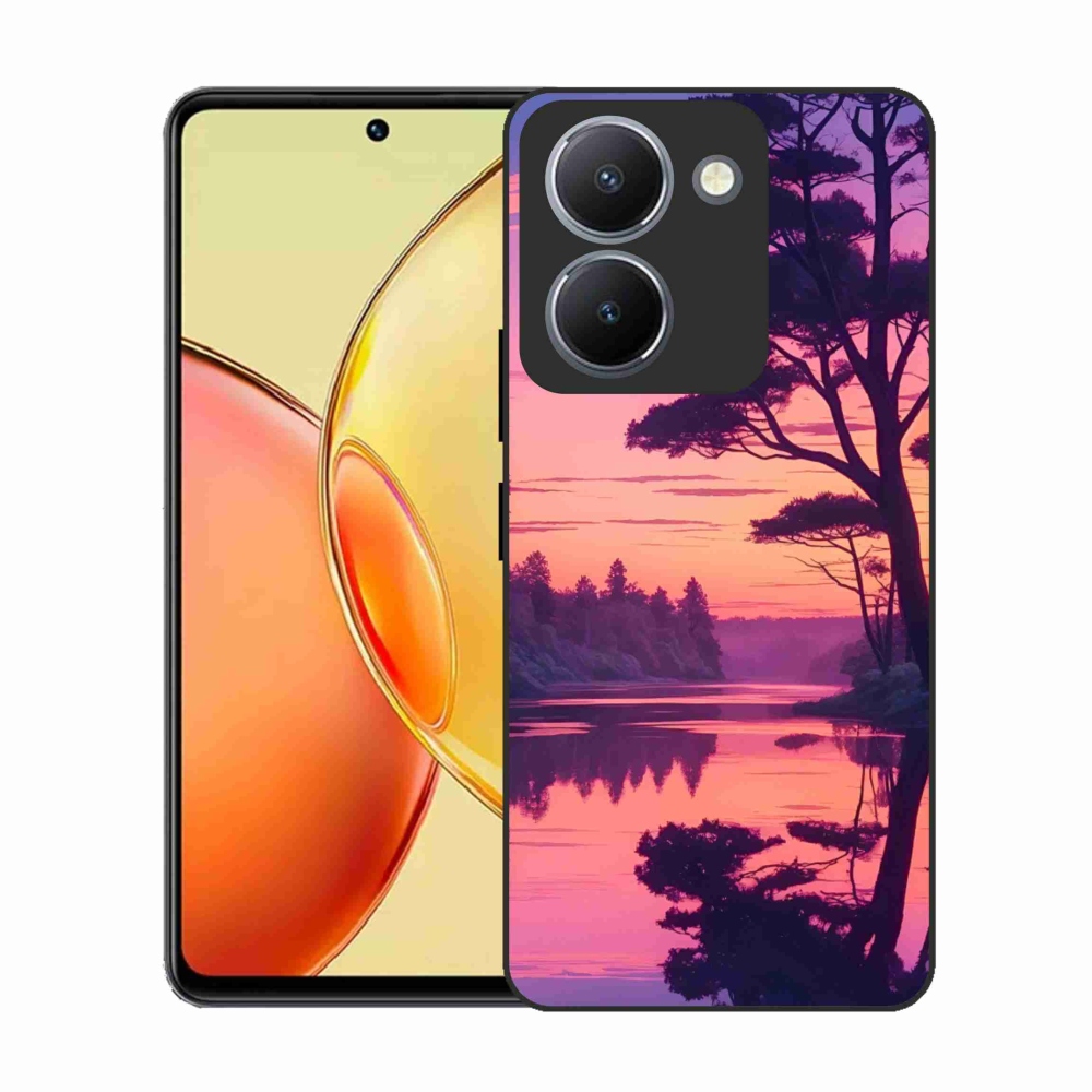 Gélový kryt mmCase na Vivo Y36 - západ slnka nad jazerom