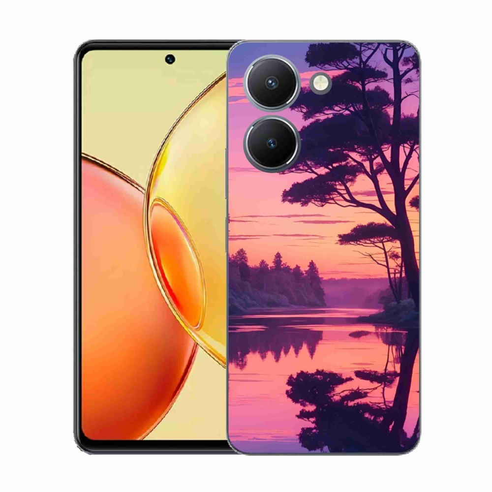 Gélový kryt mmCase na Vivo Y36 - západ slnka nad jazerom